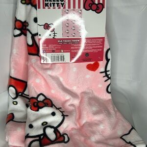 SOLD Hello Kitty Pink and Red Plush Blanket
